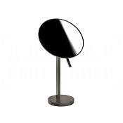 Gessi Perle Косметическое зеркало настольное, 2-х кратное увеличение, цвет: black metal brushed PVD 74573#707