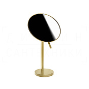 Gessi Perle Косметическое зеркало настольное, 2-х кратное увеличение, цвет: brushed brass PVD 74573#727