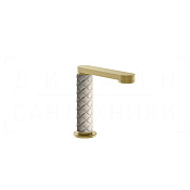 Gessi Pelle Laccetto Излив отдельностоящий для раковины 12,3 см, цвет: creme/brushed brass PVD 78421#435
