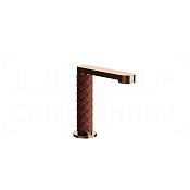 Gessi Pelle Laccetto Излив отдельностоящий для раковины 12,3 см, цвет: red cherry/copper PVD 78421#444