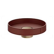 Gessi Pelle Раковина чаша d50х17,5h см, без перелива, цвет: red cherry/coffee bronze brushed PVD 78601#447