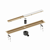 Timo Drain Systems Душевой трап 80 см под плитку, с сифоном в комплекте, цвет: золото матовое DS230208/17