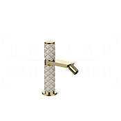 Gessi Pelle Tresse Смеситель для биде, с донным клапаном, излив 10,9 см, цвет: creme/brass PVD 78267#434