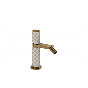 Gessi Pelle Tresse Смеситель для биде, с д/к, излив 10,9 см, цвет: creme/deep bronze brushed PVD 78267#448