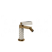 Gessi Pelle Laccetto Смеситель для биде, с д/к, излив 10,9 см, цвет: creme/deep bronze brushed PVD 78467#448