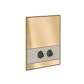 Gessi Pelle Кнопка смыва для инсталляции Tece, 2 режима, латунь, цвет: creme/deep bronze brushed PVD 78917#448