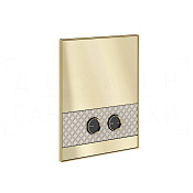 Gessi Pelle Кнопка смыва для инсталляции Viega, 2 режима, латунь, цвет: creme/brushed brass PVD 78921#435
