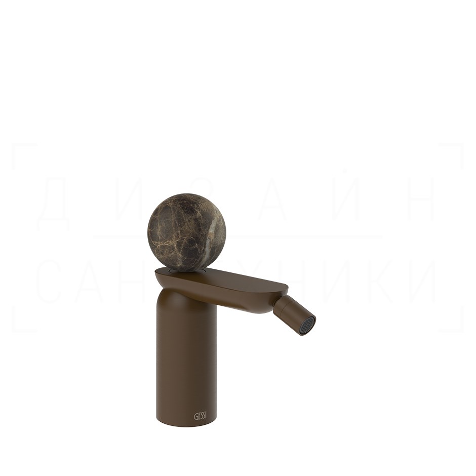 Gessi Perle Смеситель для биде, с донным клапаном, излив 12,1 см, цвет: dark bronze 74167#845