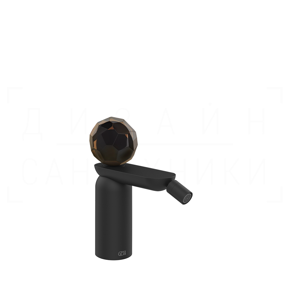 Gessi Perle Смеситель для биде, с донным клапаном, излив 12,1 см, цвет: matte black 74267#299