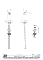 Gessi Perle Смеситель для биде, с донным клапаном, излив 12,1 см, цвет: black metal brushed PVD 74267#707