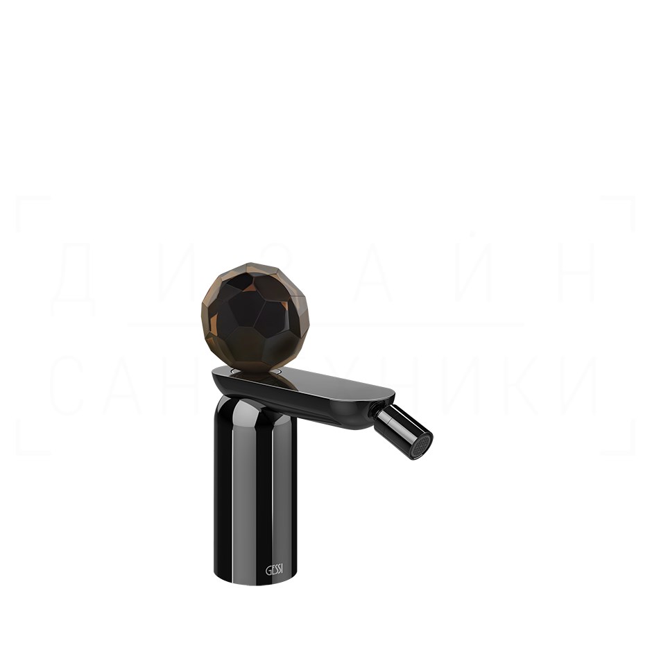 Gessi Perle Смеситель для биде, без донного клапана, излив 12,1 см, цвет: black metal PVD 74268#706