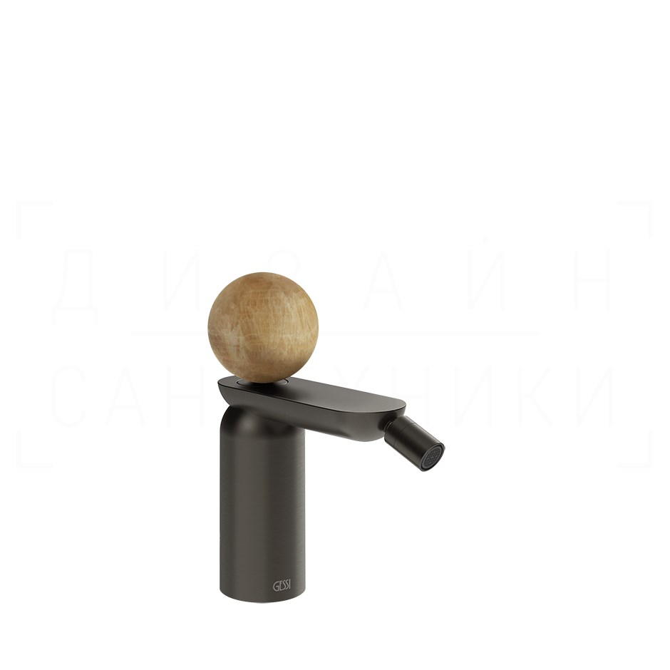 Gessi Perle Смеситель для биде, без донного клапана, излив 12,1 см, цвет: black metal brushed PVD 74368#707
