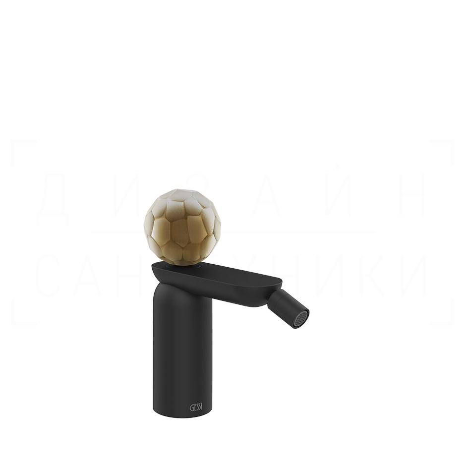 Gessi Perle Смеситель для биде, с донным клапаном, излив 12,1 см, цвет: matte black 74467#299