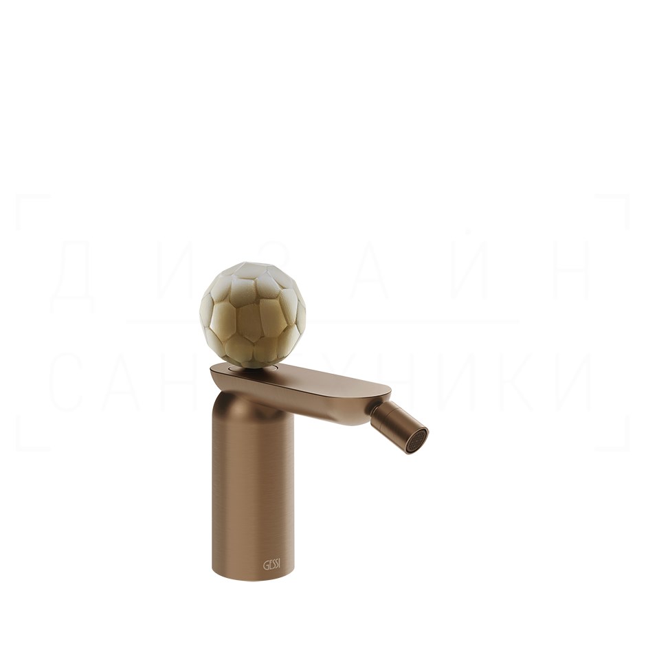 Gessi Perle Смеситель для биде, с донным клапаном, излив 12,1 см, цвет: copper brushed PVD 74467#708