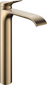 Hansgrohe Vivenis Смеситель для раковины высокий, без д/к, излив 19,1 см, цвет: шлифованная бронза 75045140