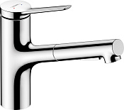 Hansgrohe Zesis M33 Смеситель для кухни с выдвижным изливом, цвет: хром 74821000