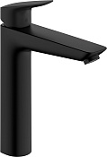 Hansgrohe Logis Смеситель для раковины высокий, без д/к, излив 16,6 см, цвет: матовый черный 71091670