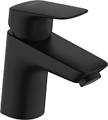 Hansgrohe Logis Смеситель для раковины, без донного клапана, излив 10,7 см, цвет: матовый черный 71073670