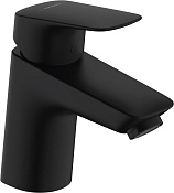 Hansgrohe Logis Смеситель для раковины, без донного клапана, излив 10,7 см, цвет: матовый черный 71071670