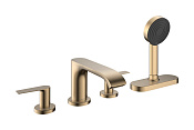 Hansgrohe Vivenis Смеситель на борт ванны на 4 отверстия, внешняя часть, цвет: шлифованная бронза 75444140