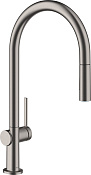Hansgrohe Talis M54 Смеситель для кухни с выдвижным изливом, цвет: шлифованный черный хром 72800340