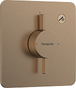 Hansgrohe DuoTurn Q Смеситель для душа встраиваемый на 1 потр, внеш. часть, цвет: шлифованная бронза 75614140