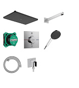 Hansgrohe Raindance Alive Q Душевой комплект встраиваемый: термостат, душ, держат, шланг, цвет: хром 24620000