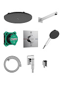 Hansgrohe Raindance Alive S Душевой комплект встраиваемый: термостат, душ, держат, шланг, цвет: хром 24630000