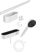 Hansgrohe WallStoris Термостат для душа с полочкой, ручным душем, штангой, цвет: матовый белый 24250700