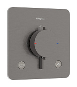Hansgrohe Ecostat Comfort Q Термостат для душа встраиваемый на 2 потр, цвет: шлифованный черный хром 33717340