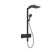 Hansgrohe Raindance Alive Q Душевая стойка: термостат, верхний душ 34х21 см, цвет: матовый черный 24580670