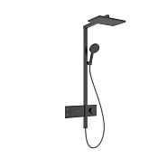 Hansgrohe Raindance Alive Q Душевая стойка: термостат, верхний душ 34х21 см, цвет: шлиф. черный хром 24580340