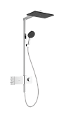 Hansgrohe Raindance Alive Q Душевая стойка: термостат, верхний душ 34х21 см, шланг, цвет: хром 24591000