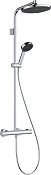 Hansgrohe Activera S Душевая стойка: термостат, ручной душ, шланг, верхний душ 24 см, цвет: хром 28078000