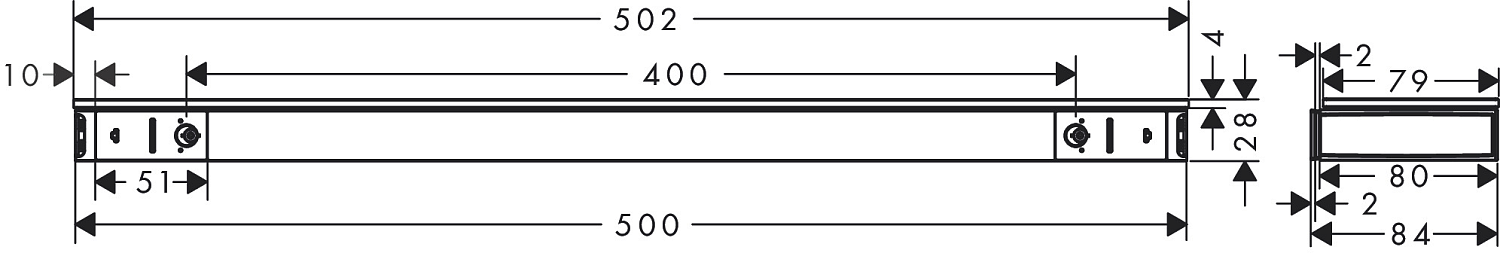 Hansgrohe Rainfinity Полка подвесная 50х7,9 см, цвет: полированное золото 26844990