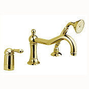 Nicolazzi El Capitan Смеситель на борт ванны с ручным душем, излив 24,6 см, цвет: english gold 3449GF75