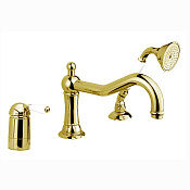Nicolazzi Petit Mont Blanc Смеситель на борт ванны с ручным душем, излив 24,6 см, цвет: english gold 3449GF76