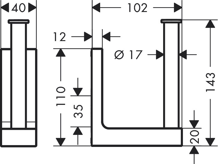 Axor Universal Rectangular Держатель запасного рулона, подвесной, цвет: хром 42654000
