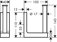 Axor Universal Rectangular Держатель запасного рулона, подвесной, цвет: хром 42654000