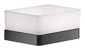Axor Universal Softsquare Полка стеклянная 15x11 см, подвесная, цвет: шлифованный черный хром 42802340