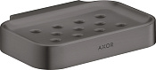 Axor Universal Circular Мыльница с латунной чашей, подвесная, цвет: шлифованный черный хром 42805340