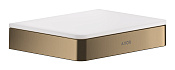 Axor Universal Softsquare Полка стеклянная 15x11 см, подвесная, цвет: шлифованная бронза 42840140