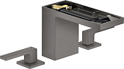 Axor MyEdition Смеситель для раковины на 3 отв., с д/к, излив 15 см, цвет: шлифованный черный хром 47072340