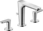 Axor Citterio C Смеситель для раковины на 3 отв., с д/к, ручка cubic cut,  излив 13,5 см, цвет: хром 49061000