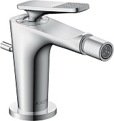 Axor Citterio C Смеситель для биде, с донным клапаном, излив 11,3 см, ручка cubic cut, цвет: хром 49211000
