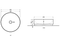 Cielo Mare Раковина чаша d45x15h, без перелива, цвет: talco MRLAT.TL