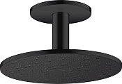 Axor Shower Solutions Верхний душ d30 см, потолочный кронштейн, 2 вида струи, цвет: матовый черный 35304670