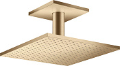 Axor Shower Solutions Верхний душ 30 см, потолочный кронштейн, 1 вид струи, цвет: шлифованная бронза 35316140