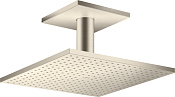 Axor Shower Solutions Верхний душ 30 см, потолочный кронштейн, 1 вид струи, цвет: шлифованный никель 35316820