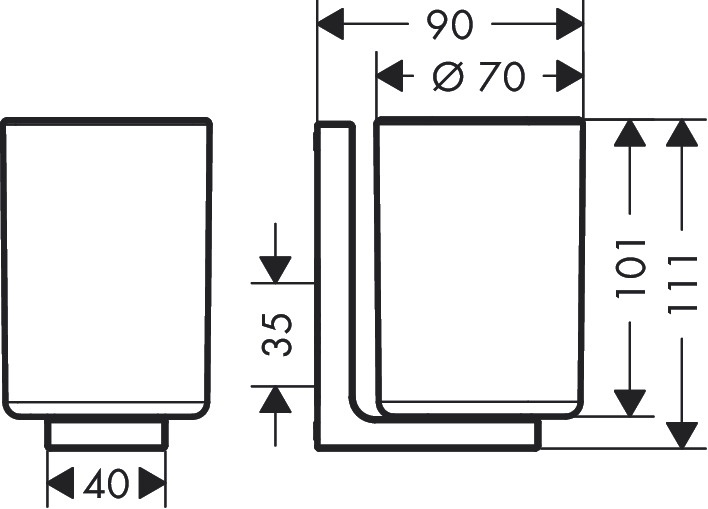 Axor Universal Rectangular Стакан подвесной, стеклянный, цвет: шлифованный никель 42604820